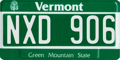 VT license plate NXD906
