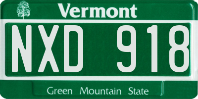 VT license plate NXD918
