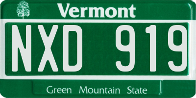 VT license plate NXD919