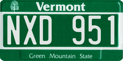 VT license plate NXD951