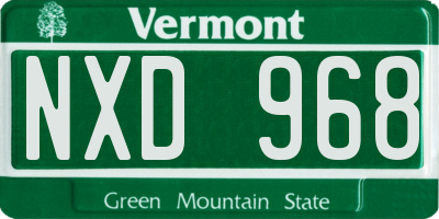 VT license plate NXD968