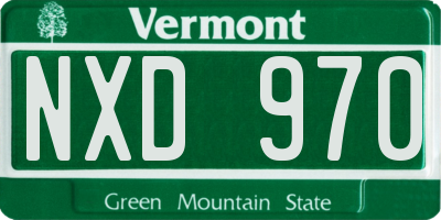 VT license plate NXD970