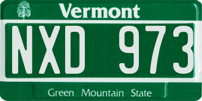 VT license plate NXD973