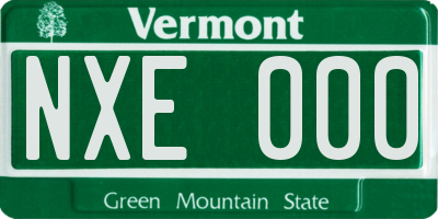 VT license plate NXE000