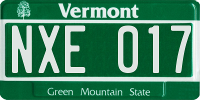 VT license plate NXE017