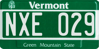 VT license plate NXE029