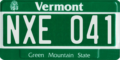 VT license plate NXE041