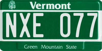VT license plate NXE077
