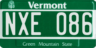VT license plate NXE086
