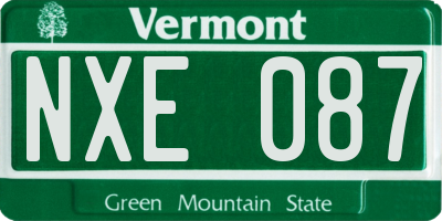VT license plate NXE087