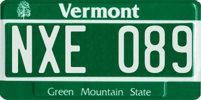 VT license plate NXE089