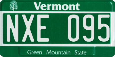 VT license plate NXE095