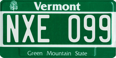 VT license plate NXE099