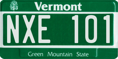 VT license plate NXE101