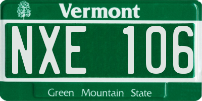 VT license plate NXE106
