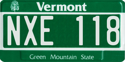 VT license plate NXE118
