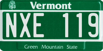 VT license plate NXE119