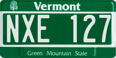 VT license plate NXE127