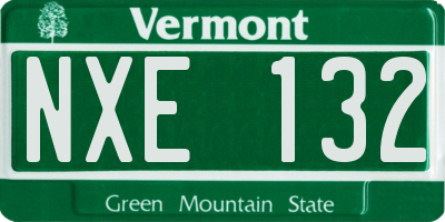 VT license plate NXE132