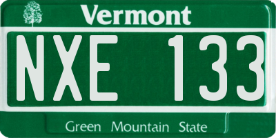 VT license plate NXE133