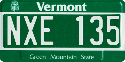 VT license plate NXE135