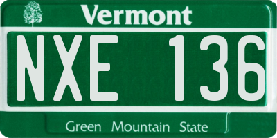 VT license plate NXE136