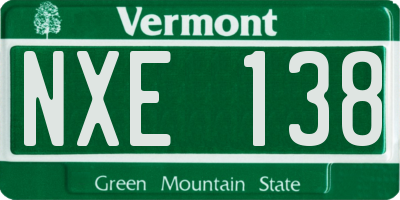 VT license plate NXE138
