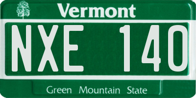 VT license plate NXE140
