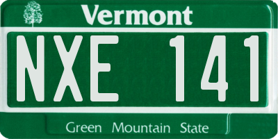 VT license plate NXE141