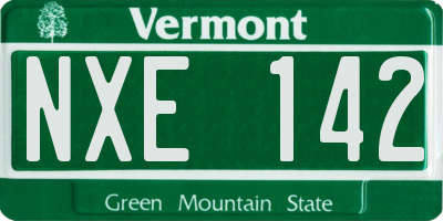 VT license plate NXE142