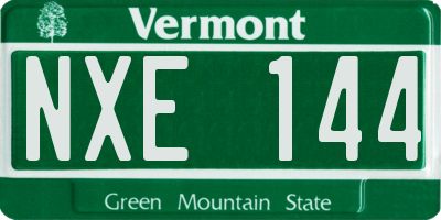 VT license plate NXE144