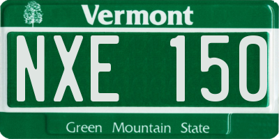 VT license plate NXE150