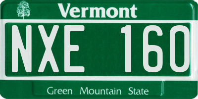 VT license plate NXE160