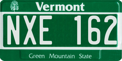 VT license plate NXE162