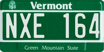 VT license plate NXE164