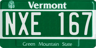 VT license plate NXE167