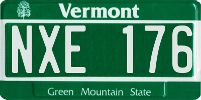 VT license plate NXE176
