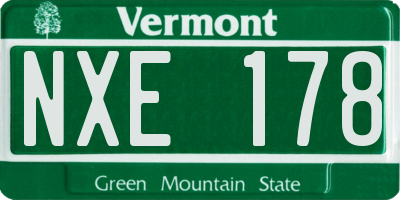 VT license plate NXE178