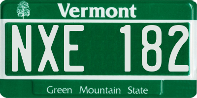 VT license plate NXE182