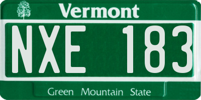 VT license plate NXE183