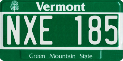 VT license plate NXE185