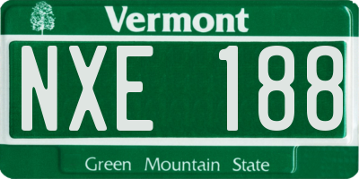 VT license plate NXE188