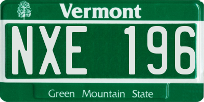 VT license plate NXE196