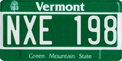 VT license plate NXE198