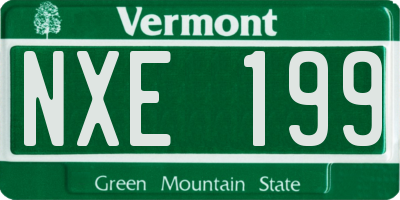 VT license plate NXE199