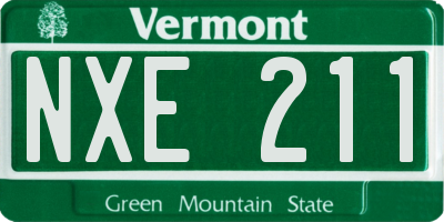 VT license plate NXE211