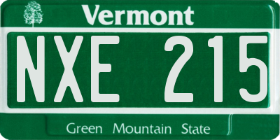 VT license plate NXE215
