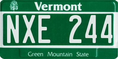 VT license plate NXE244