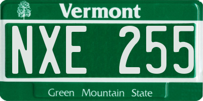 VT license plate NXE255