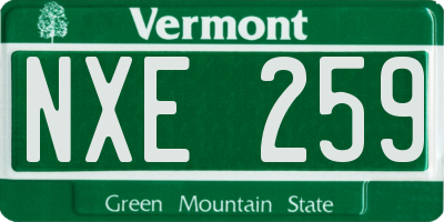 VT license plate NXE259